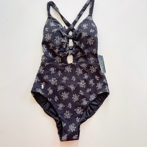 Polo Ralph Lauren Floral Double Tie One Piece Swimsuit - S - Picture 5 of 9